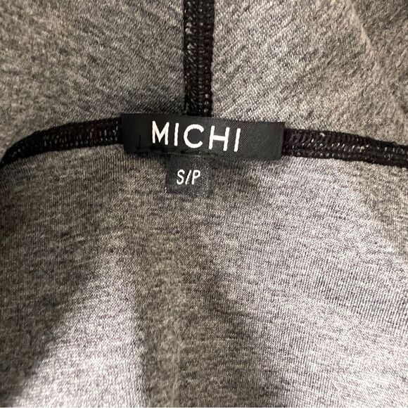 MICHI Black Gray Open-Front Draped Collar Jacket Size S - Picture 10 of 11